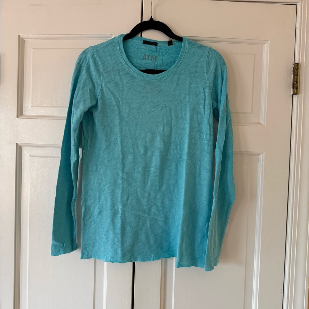 ATM Anthony Thomas Melillo Turquoise Long Sleeve Top